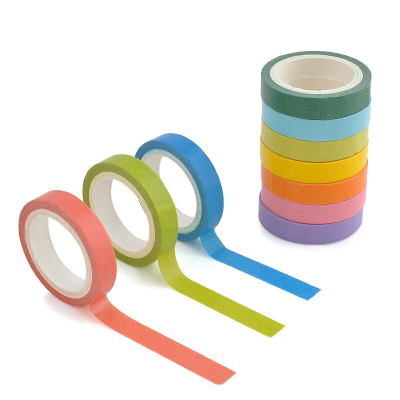 10x Rainbow Washi Sticky Paper Masking Adhesive Decorative Tape Scrapbooking DIY