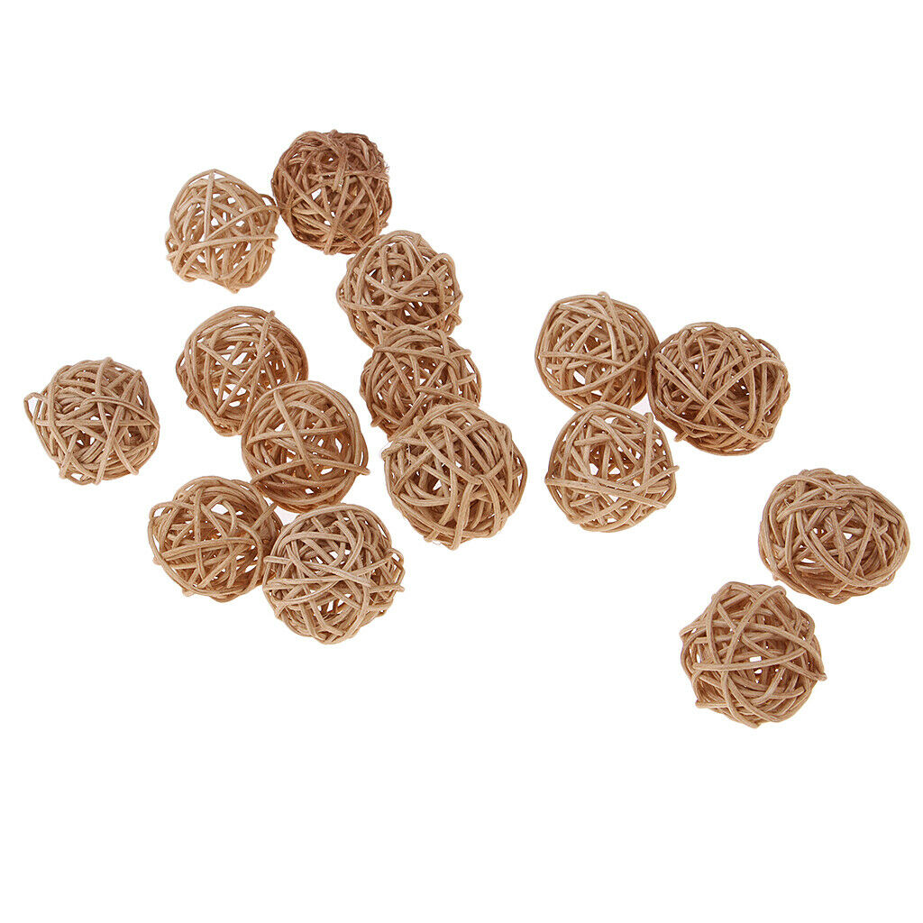 15Pcs Natural Rattan Vine Ball Twig Orbs Balls Wicker Balls for Pets Cats Toys