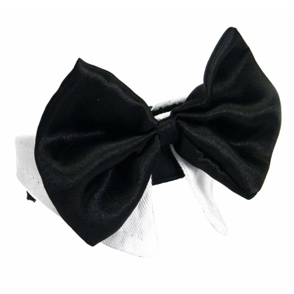 Adjustable Pet Dog Cat Bowknot Tie Christmas Holiday Party Collar White_L