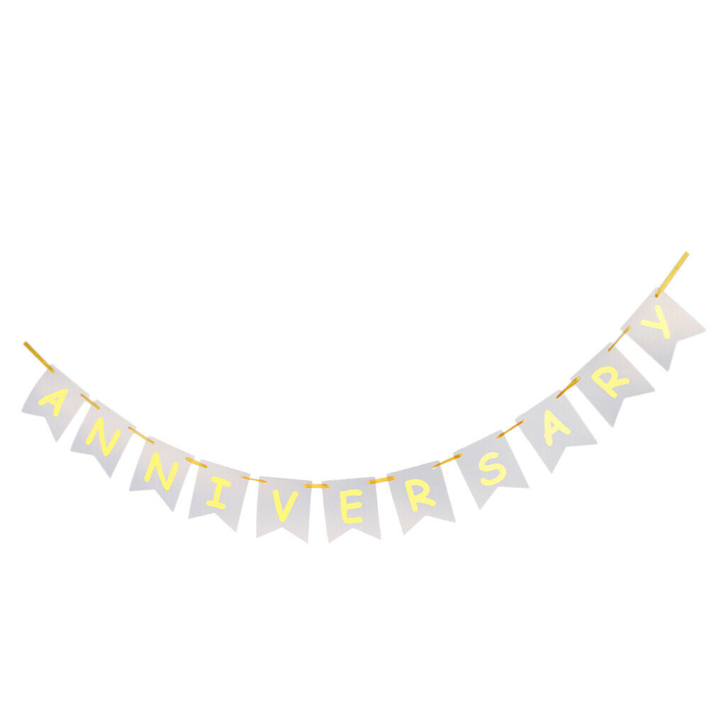 Happy Anniversary Paper Banner Garland Sign Hanging Decor Photo Prop 3 m
