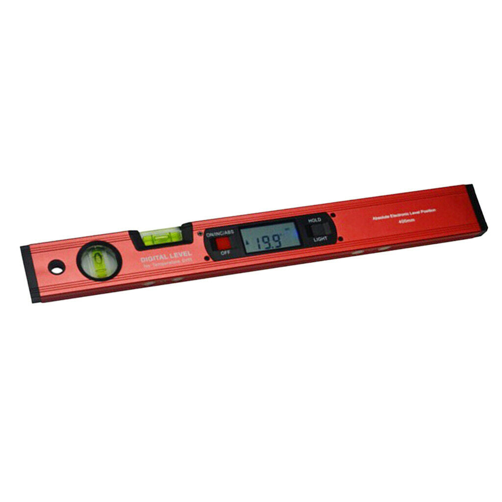 16â€ Spirit Level Digital Inclinometer Spirit Level Angle Gauge 0-360Â° Red