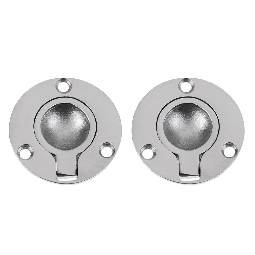 6 Pieces Boat Marine Stainless Steel Round Flush Lift Ring Hatch Pull 49mm