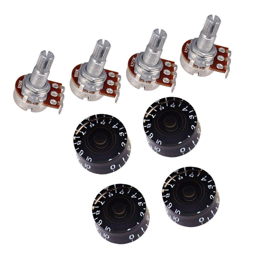 Guitar Speed Control Knobs and 18mm Long Split Shaft   Pots Black