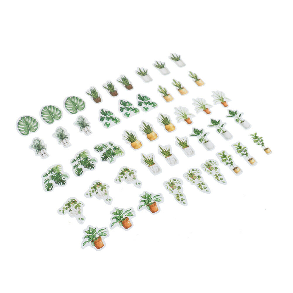 45pcs green leaves tree life plants DIY Diary Craft Stickers Scrapbooking.l8