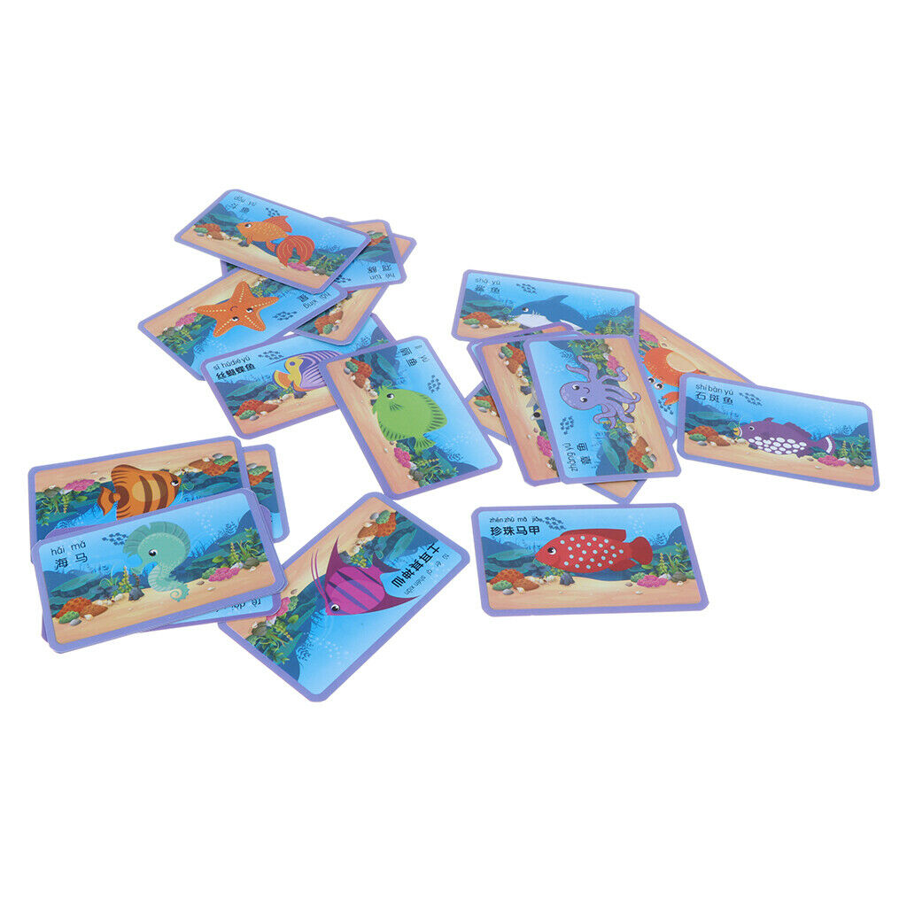 Wooden Marine Animal Puzzle Board Fish Board  Fishing Game Toys