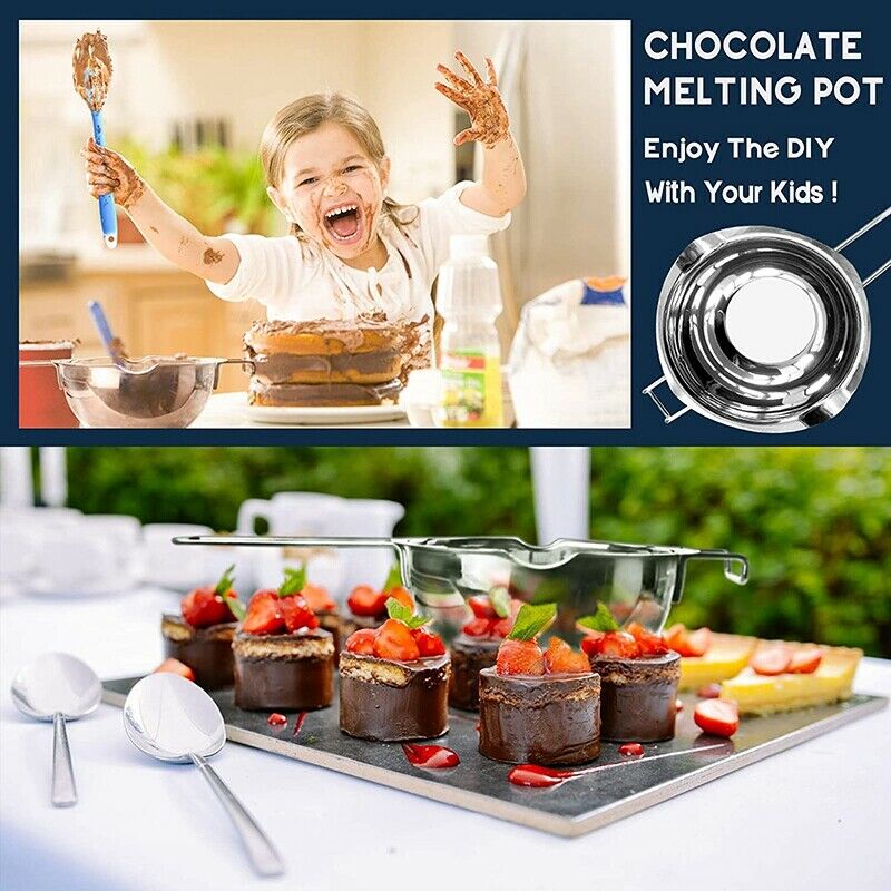 Double Boiler Chocolate Melting Pot,Candle Making Kit, Melting Pot with SiliB8J8
