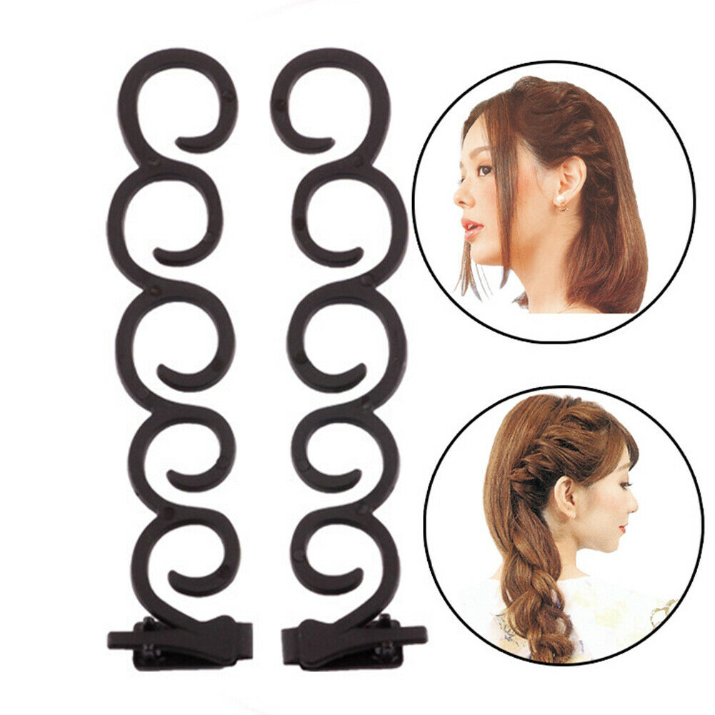 2pcs Hair Braiding Styling Tool Weave Braider Roller Twist Hair Edge Curler @