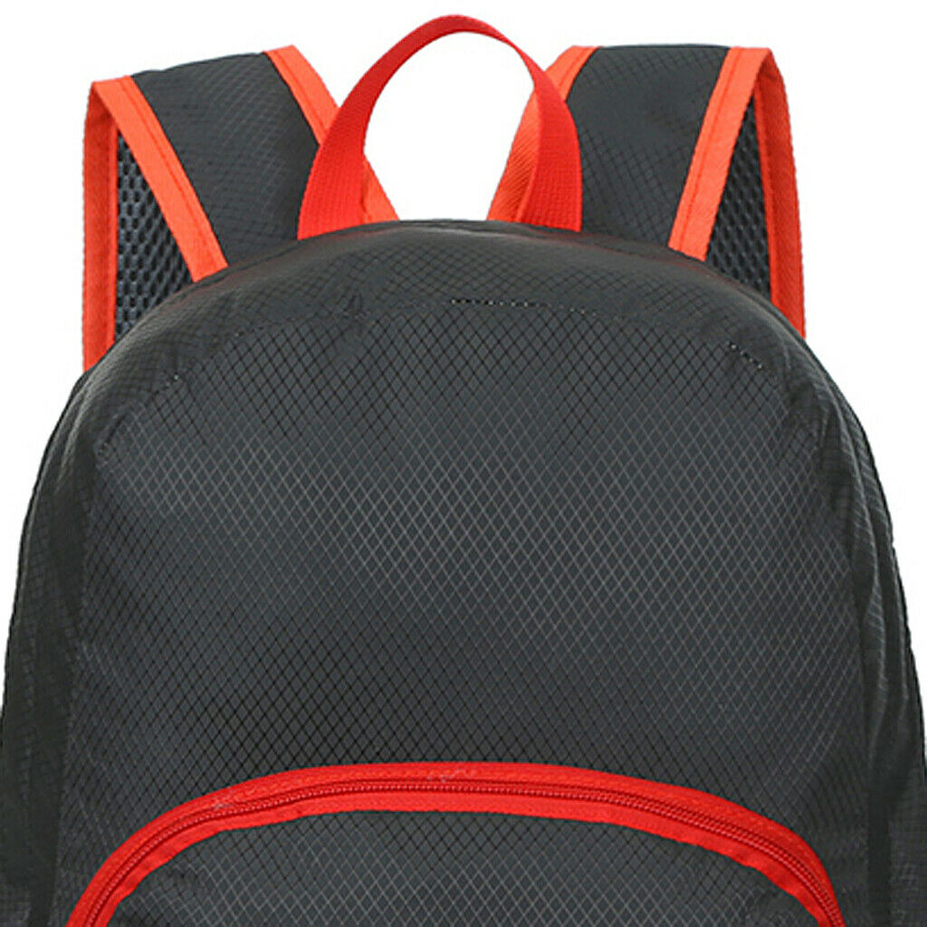 2 Foldable Ultralight Backpack Hiking Camping Backpack 20L Black