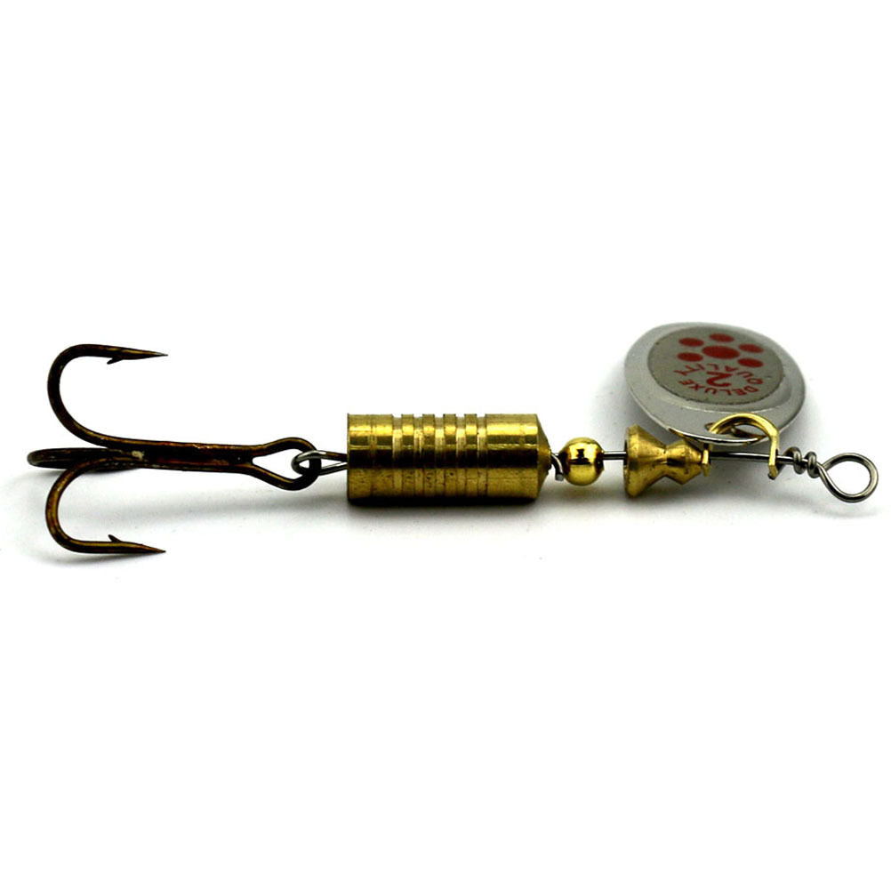 10 Pcs/Set Metal Fishing Baits Metal Dot Pattern Spinner Lures with Hook 6. DD
