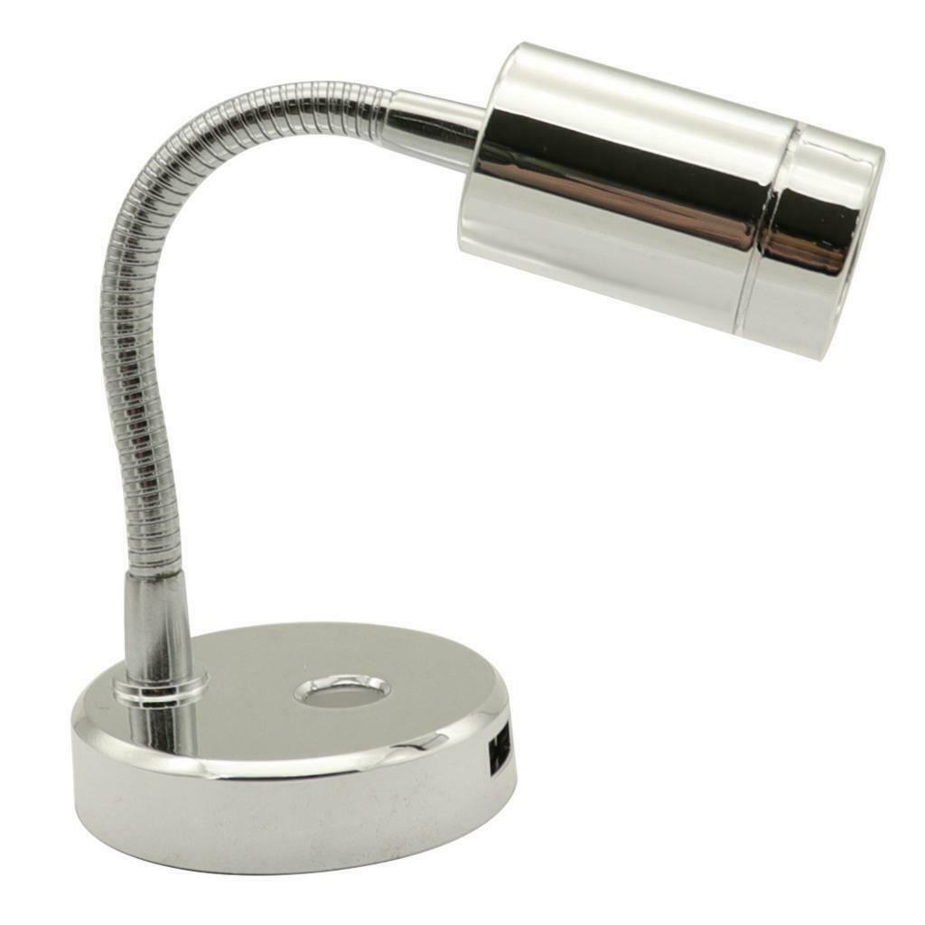 10-30V Marine Boat RV Reading Lamp Caravan Camper Lighting USB Charger