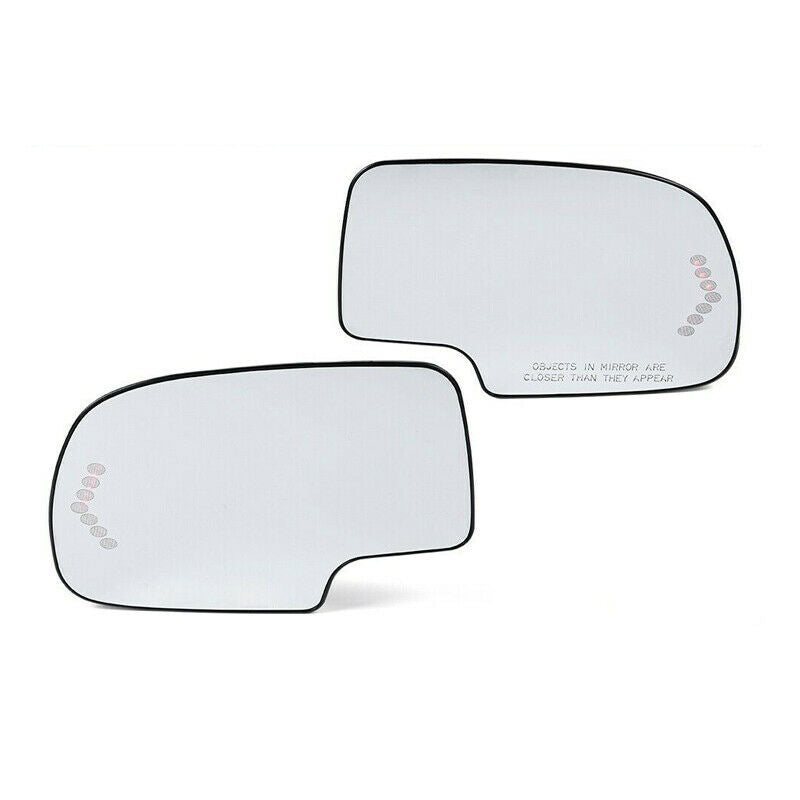 Mirror Glass Heated Turn Signal Pair Side LH&RH Fit Chevy GMC Cadillac 2003-07