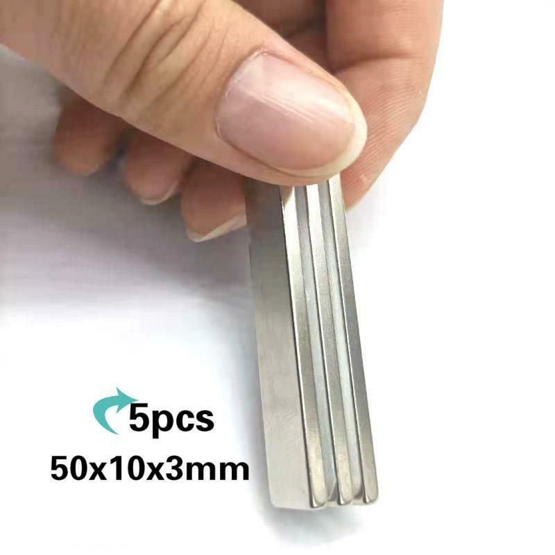 Strong  Magnets 50x10x3mm  Neodymium block magnet 5Pcs