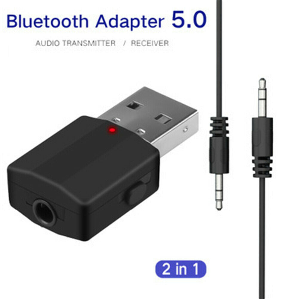 For TV / PC Car USB 5.0 Bluetooth Audio Adapter Transmitter Receiver AUX Speaker