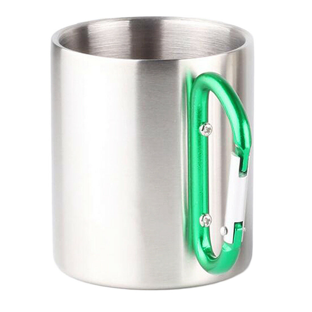 Portable Mugs Camping Cup Carabiner Beer Coffee Tea BPA FREE 5oz