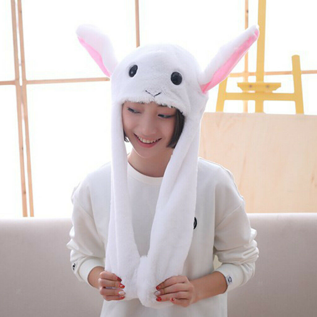 Women Girls Warm Rabbit Ear in Motion Jumping Hat in Hat