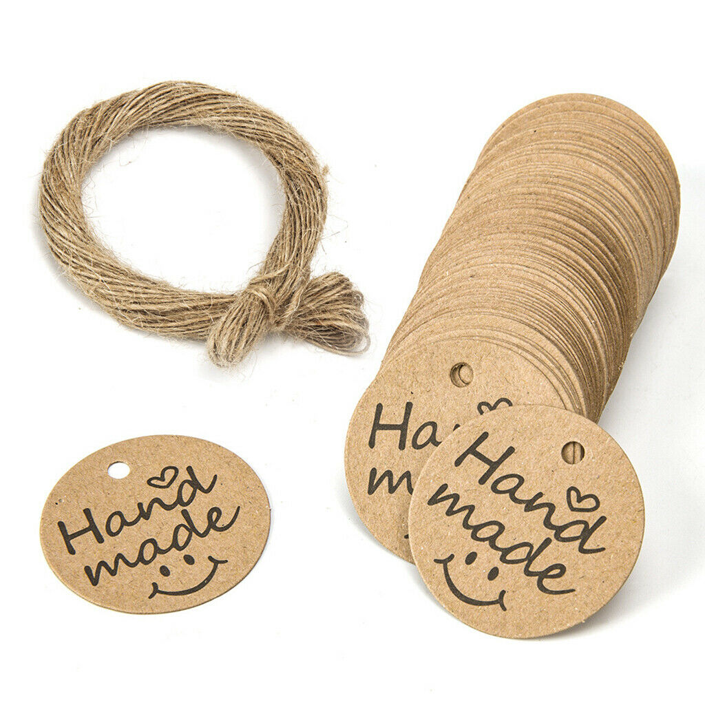 100pcs White Paper Labels Handmade Price Tags Gifts Flower Packing Labels