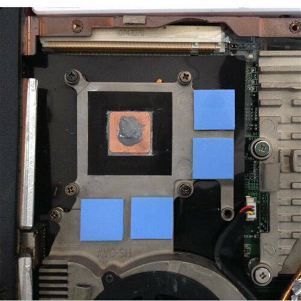 100* Blue 100x100x1mm GPU CPU Cooling Heatsink Silicone Thermal Conductive Pads.