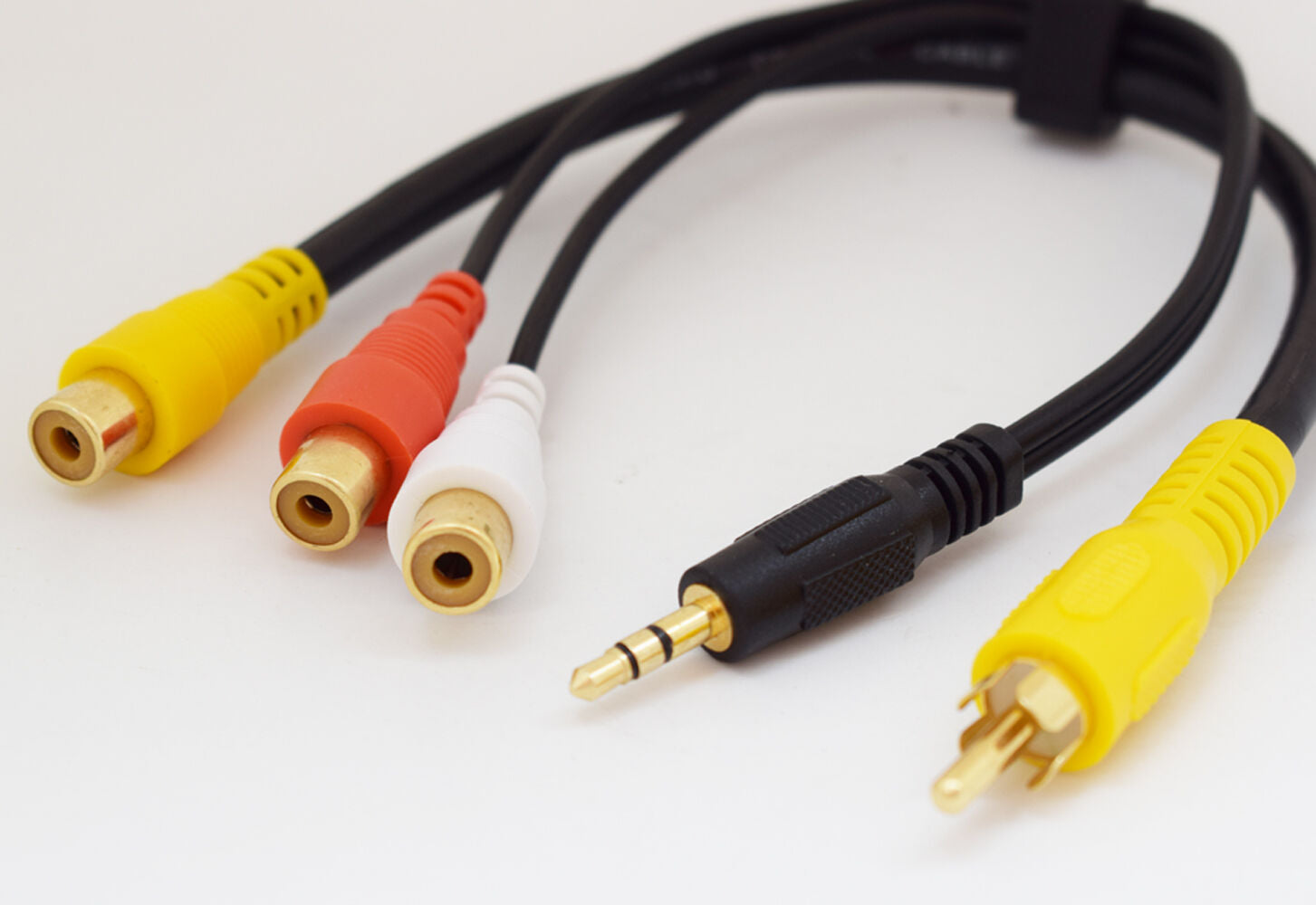 4pcs 3.5mm Stereo Male to 2x RCA Female+1pc RCA Male to RCA Female Adapter Cable