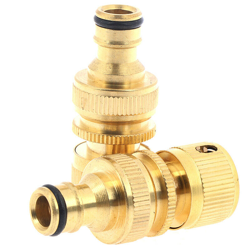 1pair Garden Hose Quick Connector 3/4- Inch GHT Brass Easy Connect FittinJOA Rf