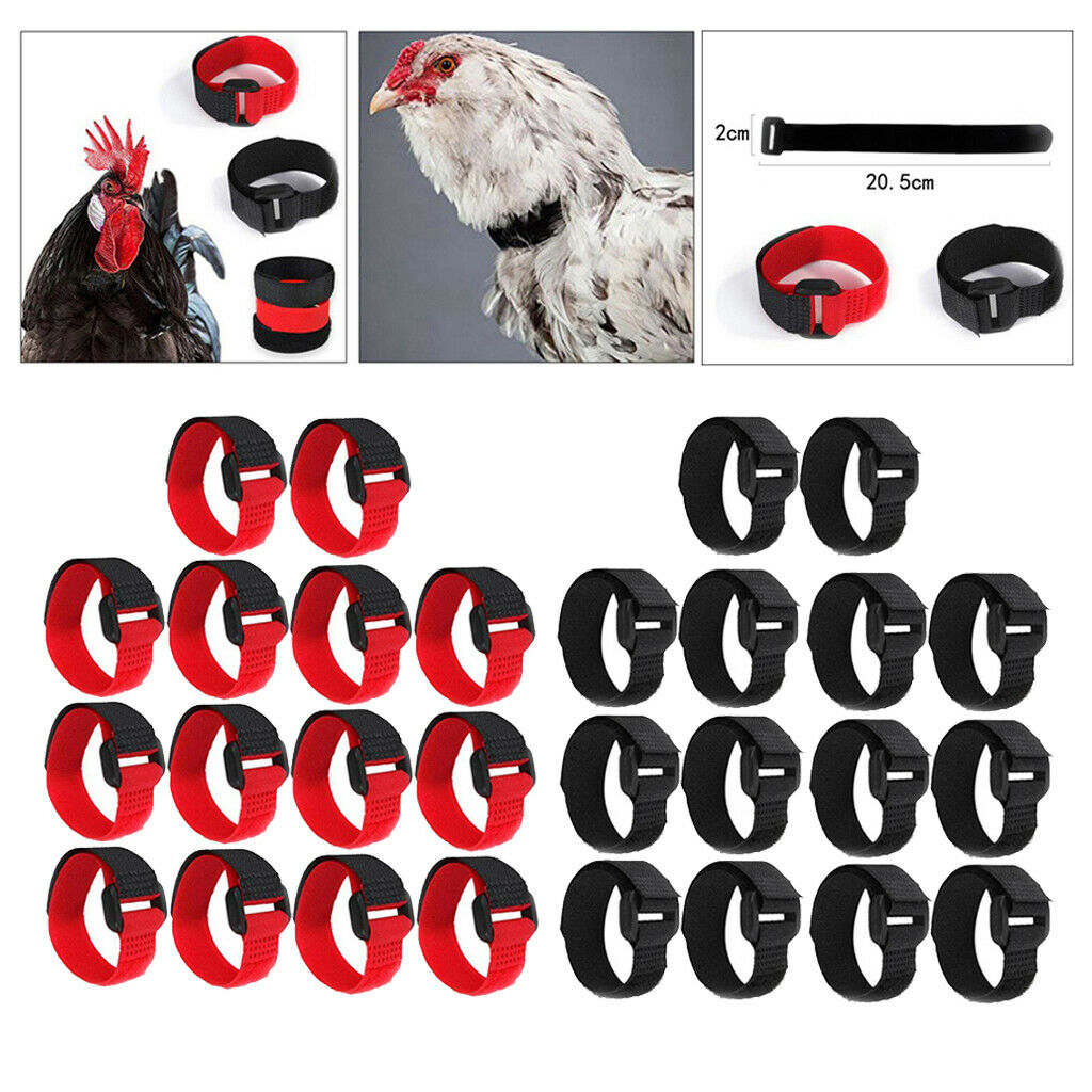 28 Pieces Rooster Collar Adjustable Prevent Rooster from Screaming for Duck