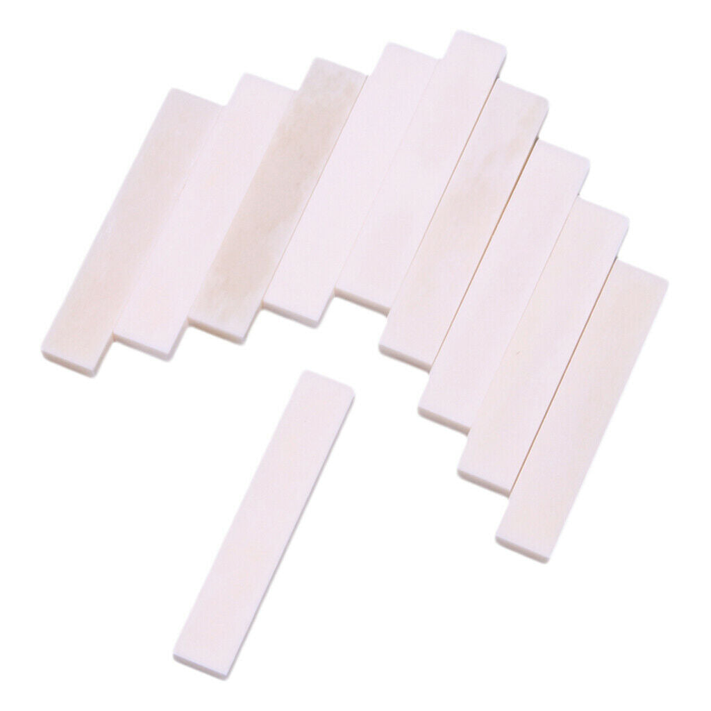 10x Hard Buffalo Bone Blank Saddle Nut for Accoustic/Classical Guitar DIY