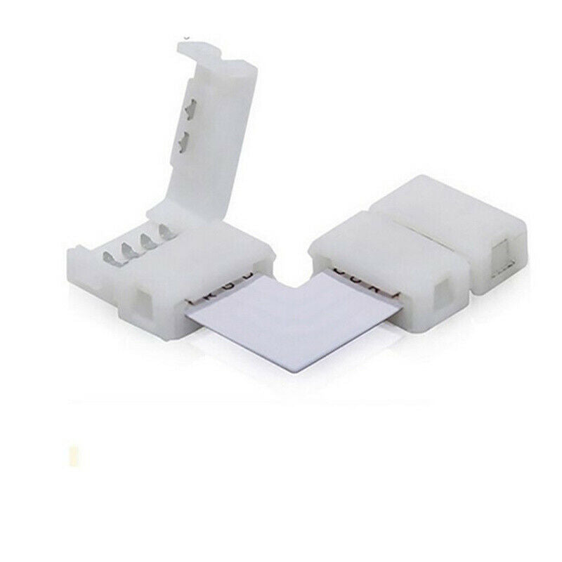 10x 4-pin 90-Degree L-Shaped Solderless Coupler Connector for 10mm RGB LE.l8