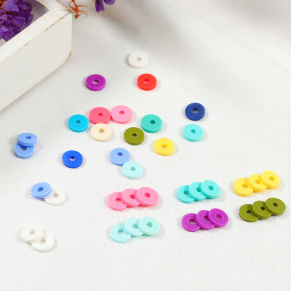 15 Grid 6mm Round Beads Chip Disk Loose Spacer for DIY Jewelry Making Bracelets