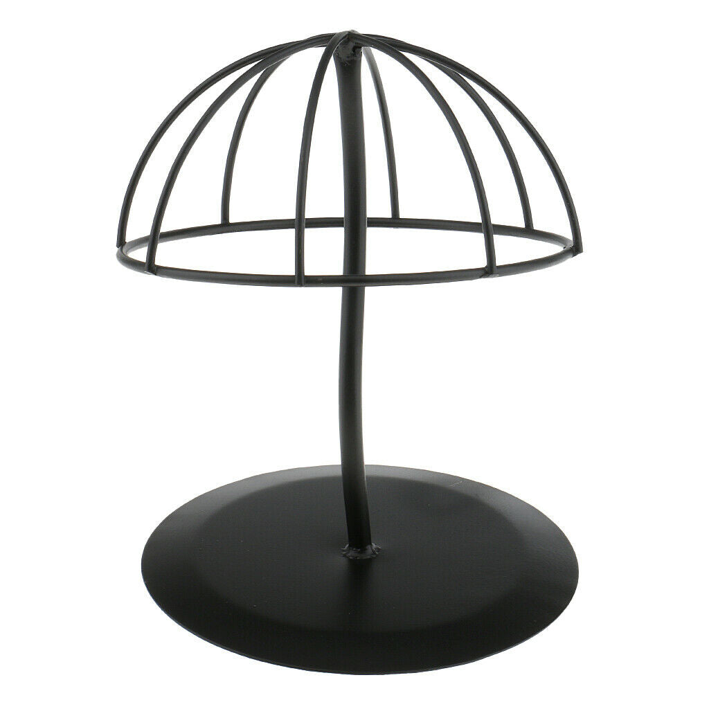 Iron Hat Cap Storage Display Holder Hair Wigs Rack Shelf Stand Tool Black S