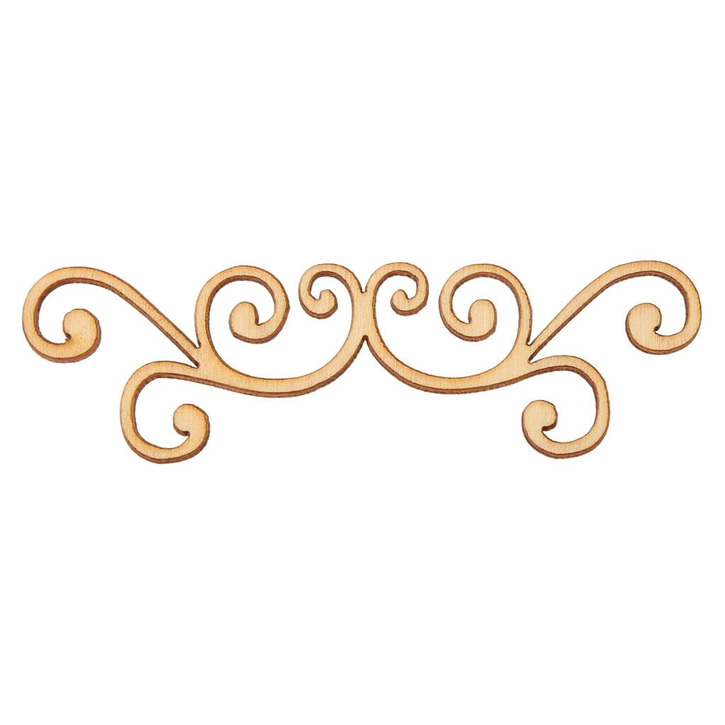 Prettyia 40 Pieces Wood Cutout Wooden Embellishments Hollow for Scrapbooking