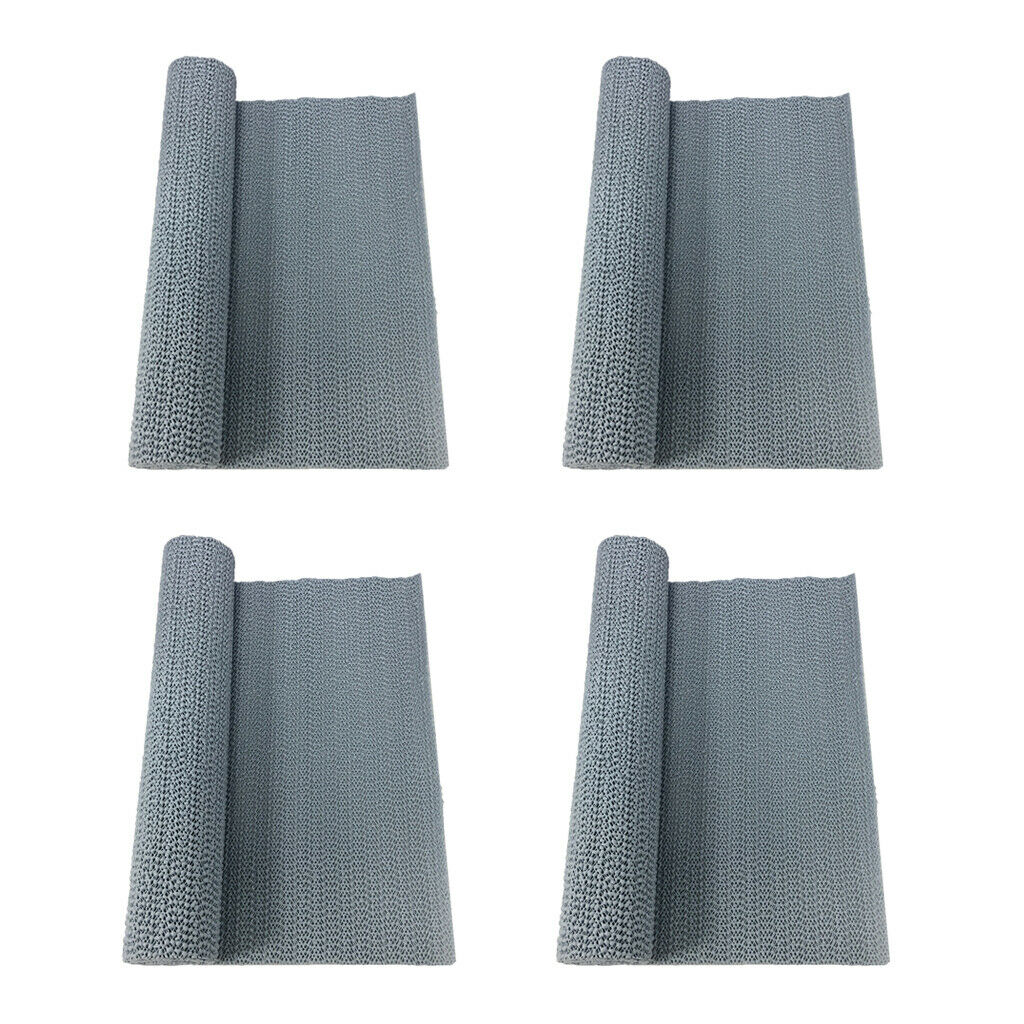 4 Rolls PVC Cabinet Shelf Drawer Liner Non-Adhesive Waterproof Non-Slip Mat for