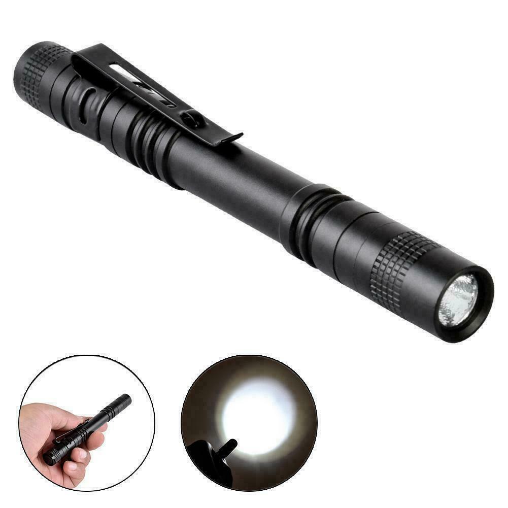 5x LED Flashlight Clip Mini Light Pocket Penlight Portable Pen Torch Lamp USA