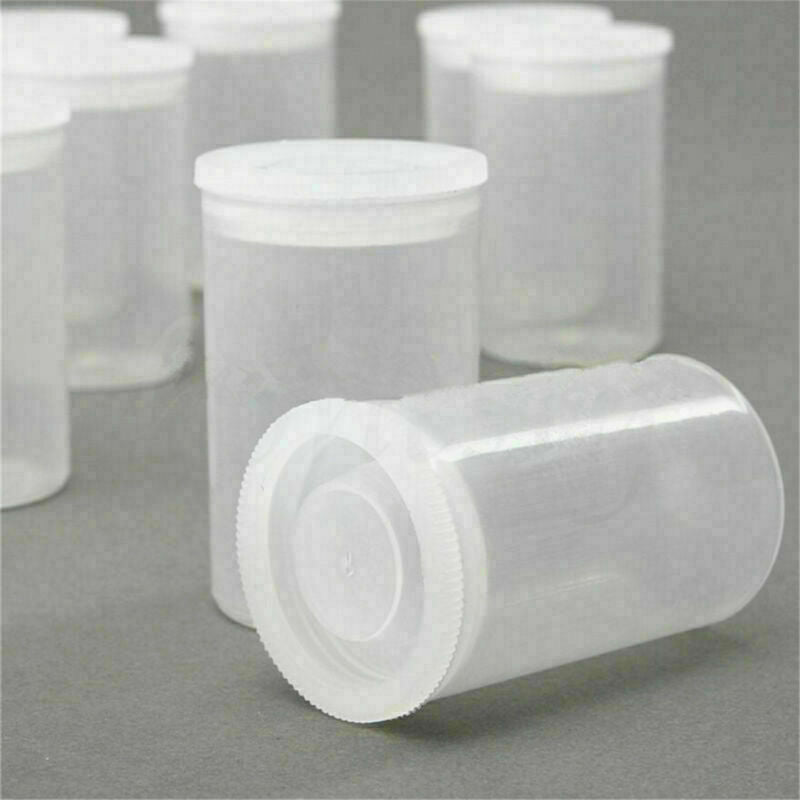 5pcs Plastic Empty Black/White Bottle 35mm Film Cans Canisters Containers