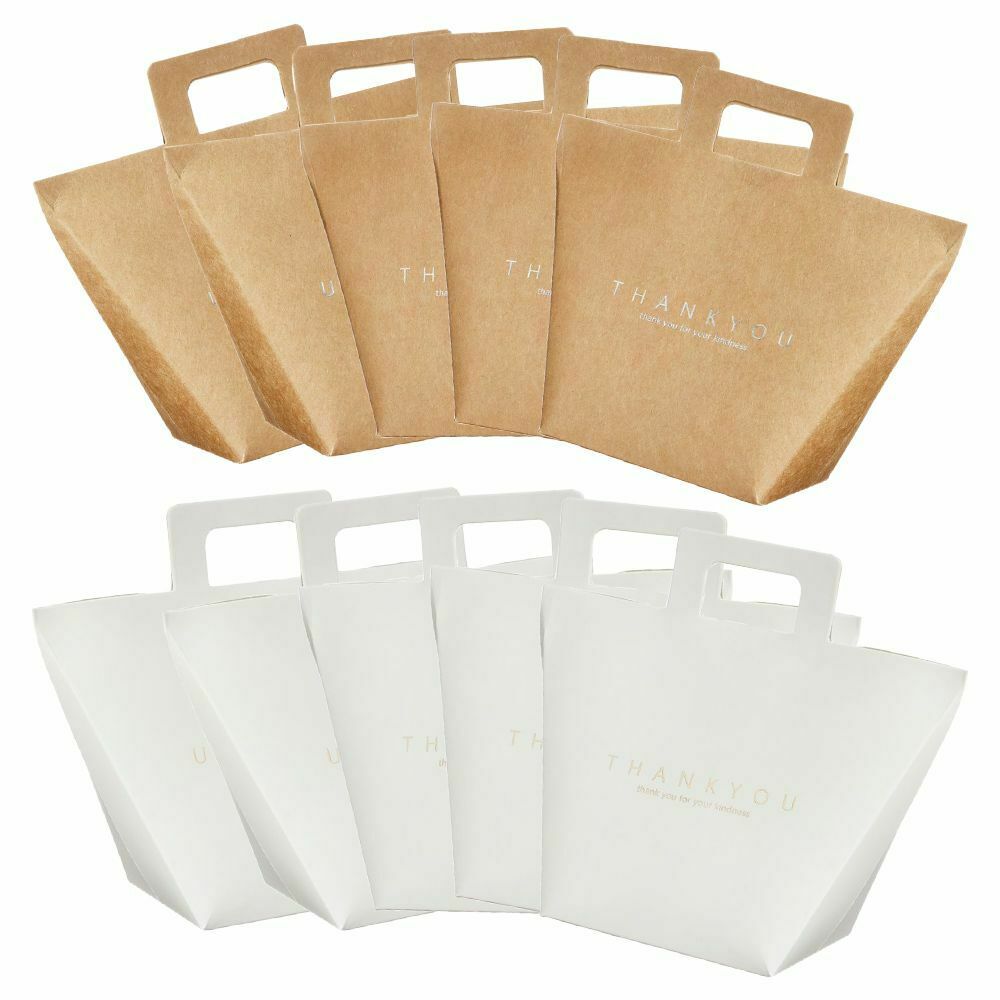 DIY Simple With Handles Decoration Bags Kraft paper Candy Box Bronzing Gift Bag