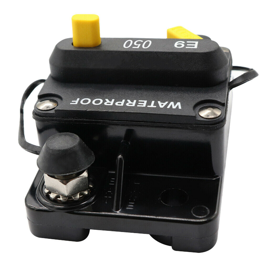 F433-50A 50 Amp Circuit Breaker with Manual Reset, 12V-24V DC, Waterproof