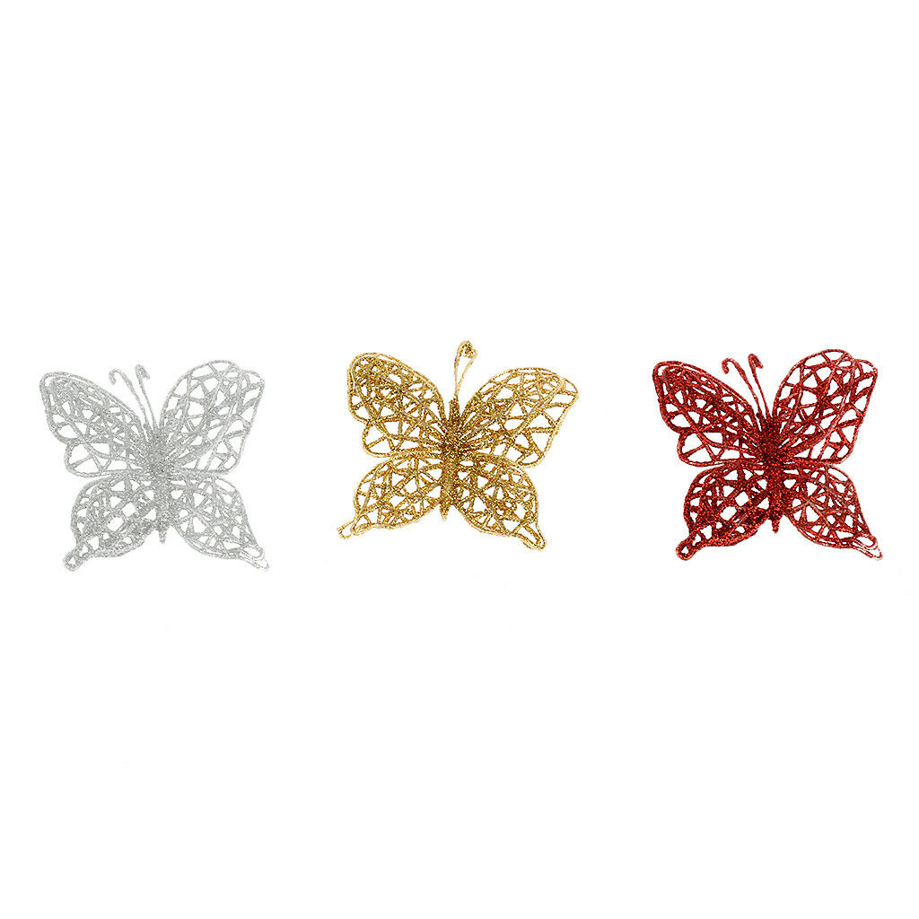 Christmas Ornament Festival Party Tree Hanging Butterflies Decor   Red