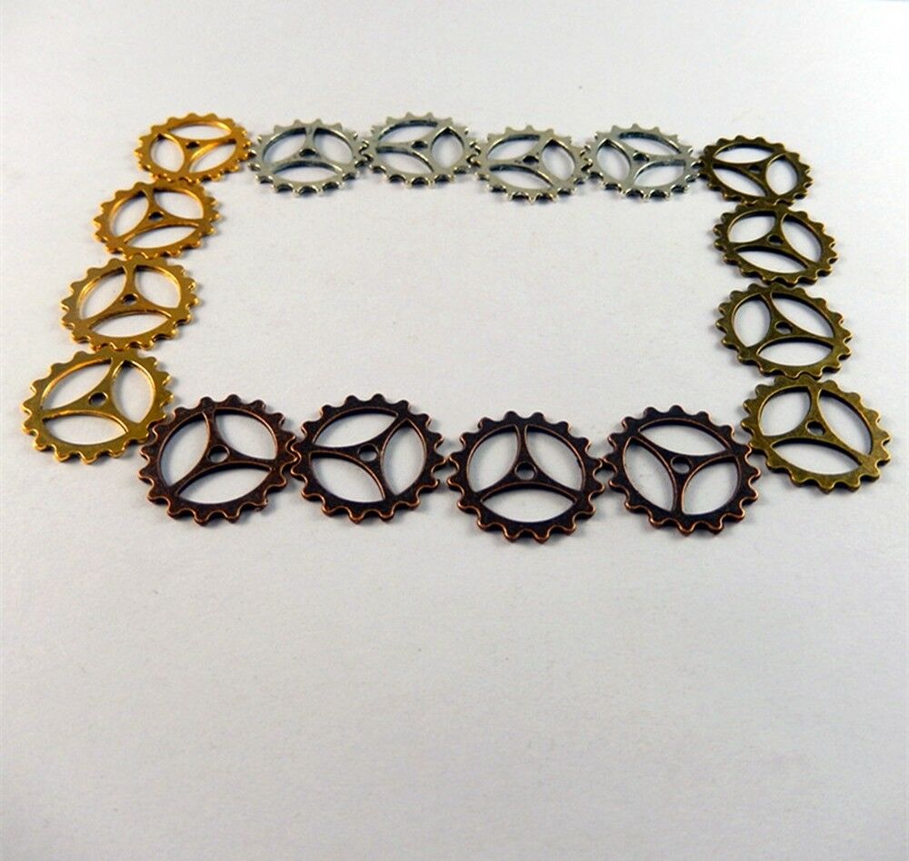 Lot of 24 Retro Steampunk Gear Metal Alloy Spacers Jewelry Making Beads 21*1mm