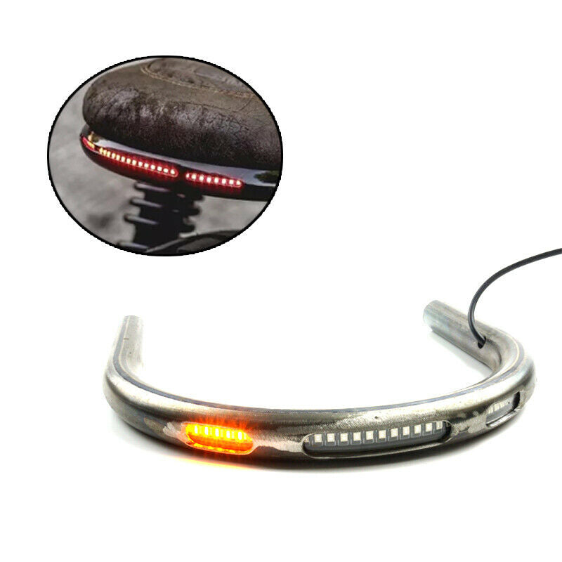 230mm Motorcycle Seat Frame Hoop Loop with LED Brake Light Turn Signal Indicator