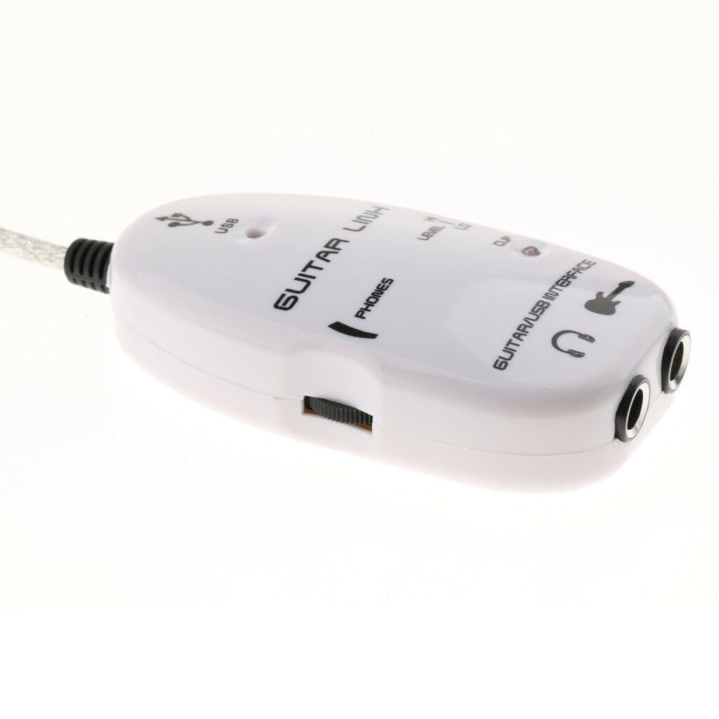 Guitar to USB Link Cable Stereo Headphone Adapter for Instruments Recording