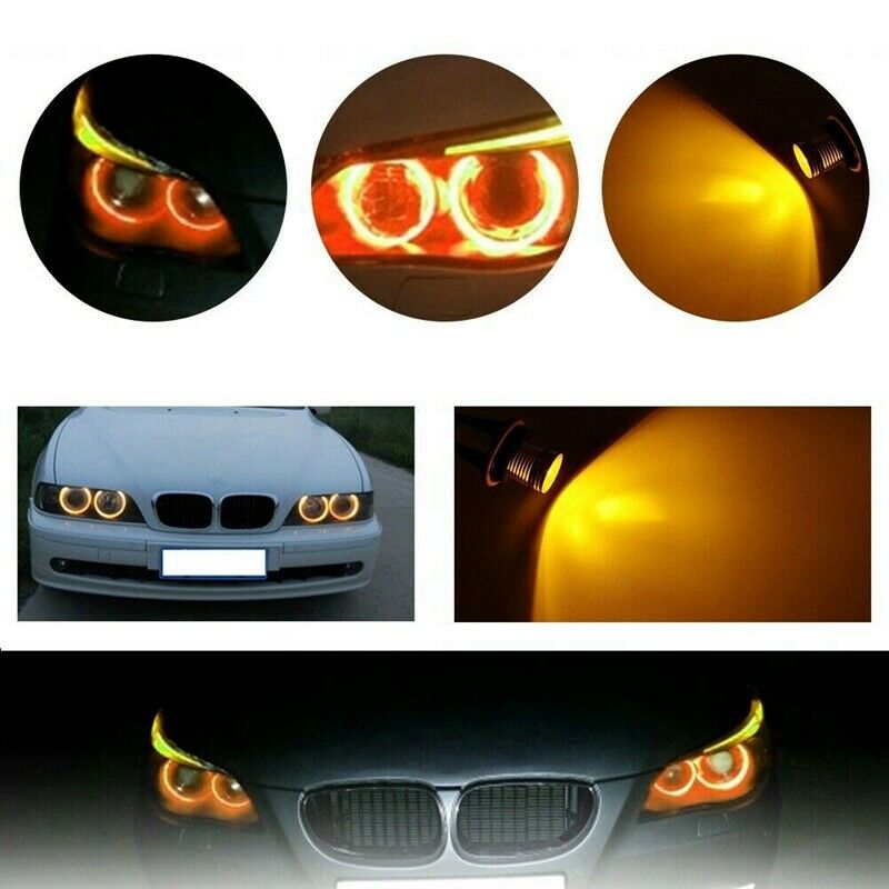 8000K Amber LED Angel Eye Marker Halo Light Bulbs Lamps for - E39 E53 E60 E6C5O2