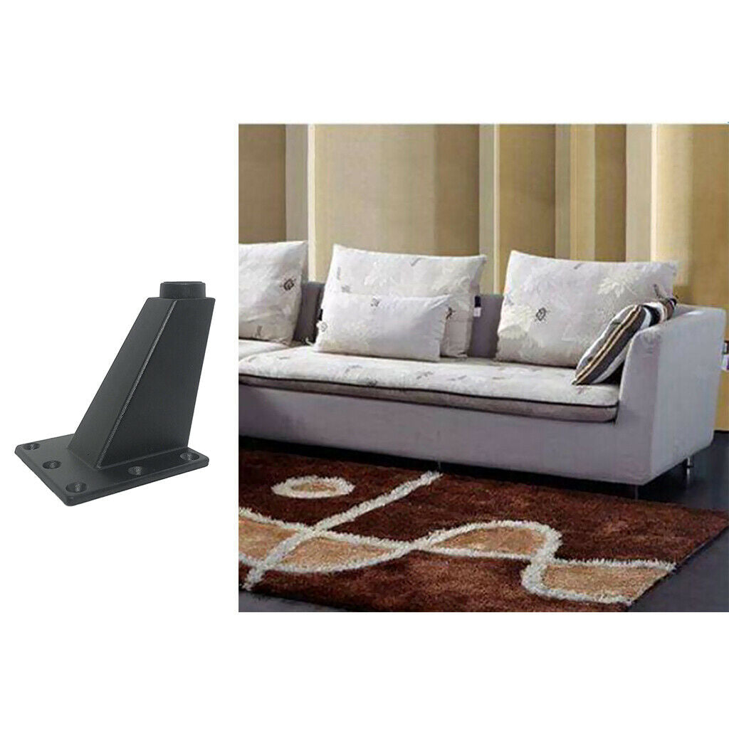 4x Metal Sofa Leg Ottoman Desk Table Feet Plinth Accessories H: 8cm Black