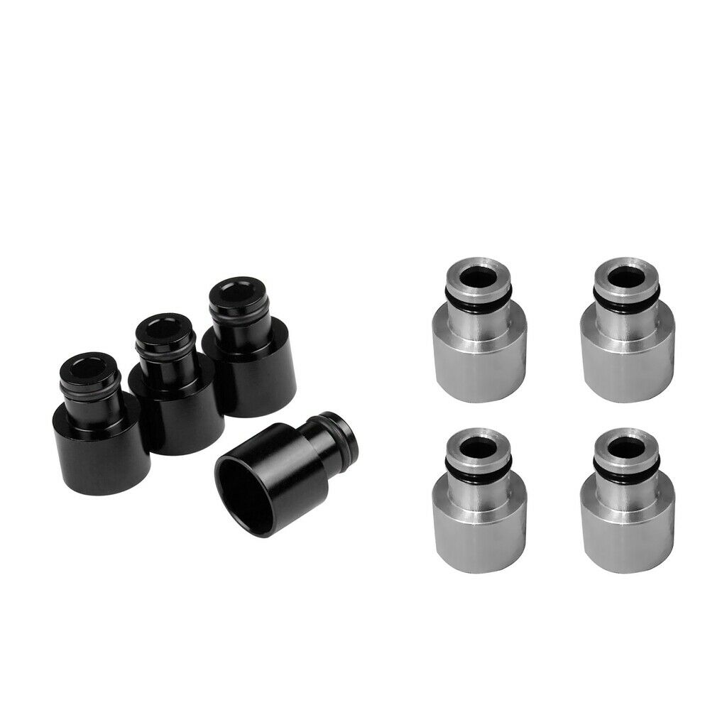 8pcs Black+Sliver Fuel Injector Adapters for   RDX B16 B18 D16Z D16Y