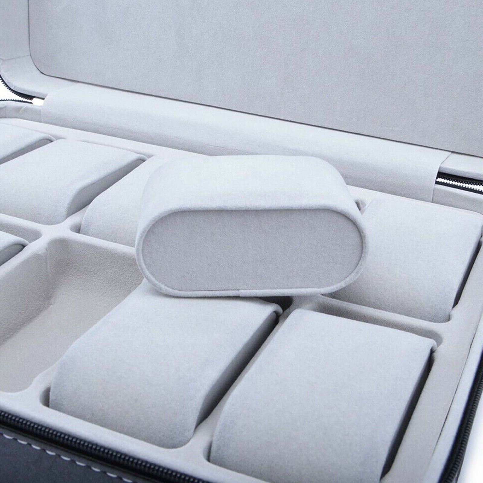 12 Slots Portable Travel Zipper Watch Collector Storage Jewelry Box Case