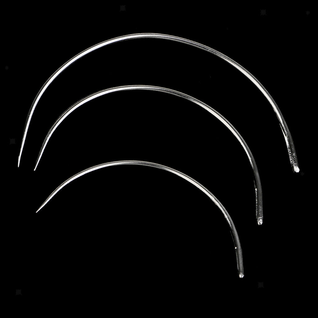3Pcs Bent Sewing Needles for Repair Canvas Upholstery Leather Sofa Carpet