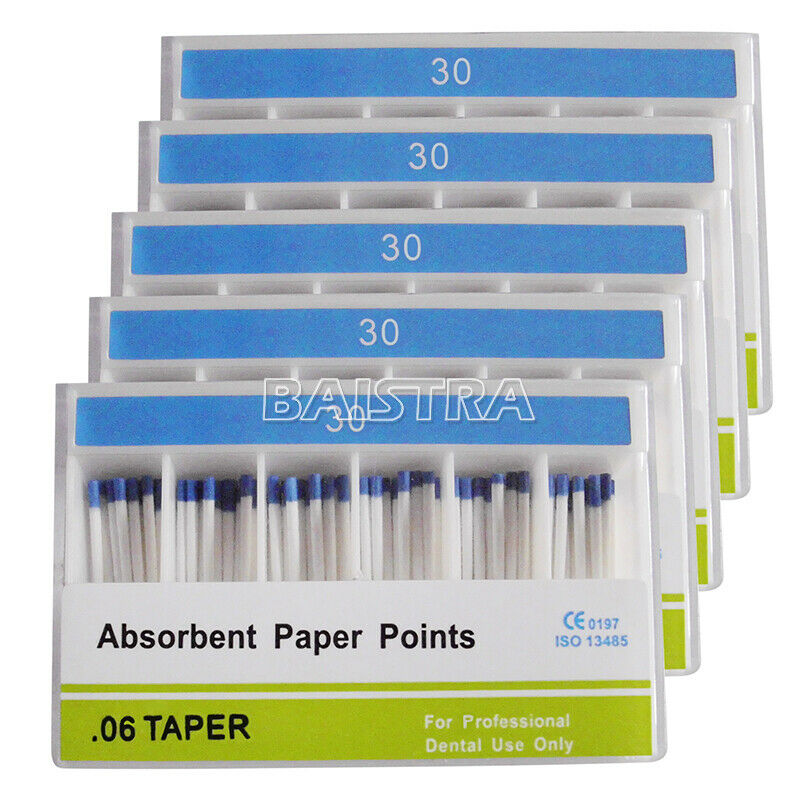 10XDental Root Canal Endodontics Absorbent Paper Points Taper 0.06 30# 100pc/Kit