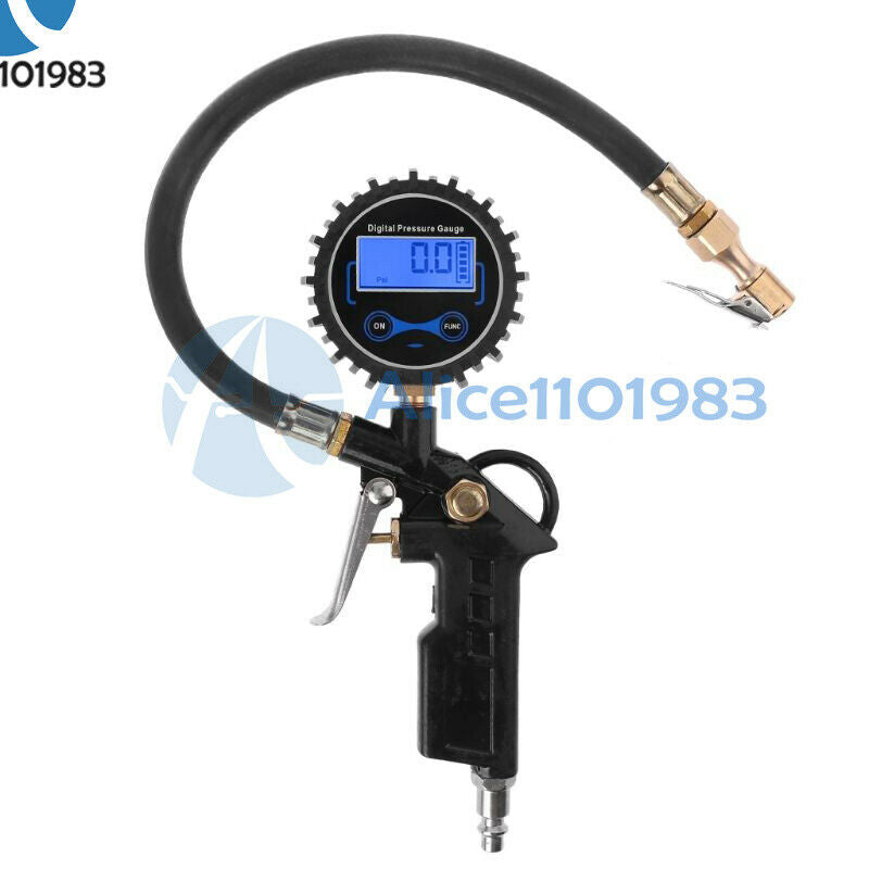 Digital Tire Inflation Gun Pressure Gauge Meter LCD Display for Car Truck Auto