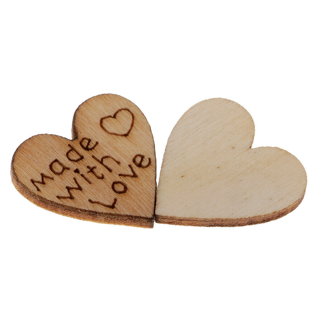 100X Chic Wood Heart Shapes Wedding Table Scatter Party Decoration Craft DIY