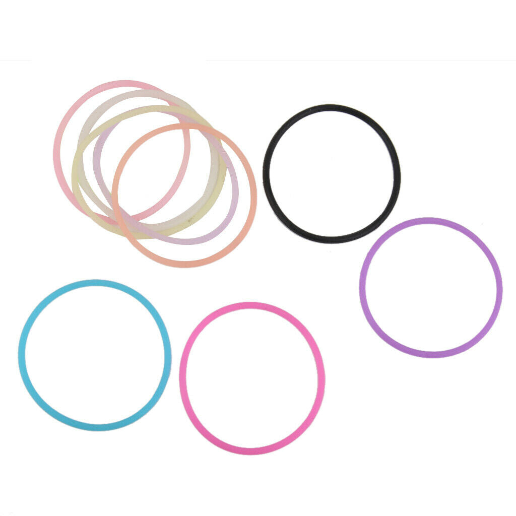 10pcs Elastic Silicone Hair Rope Bracelet Bangles - Mixed Colors