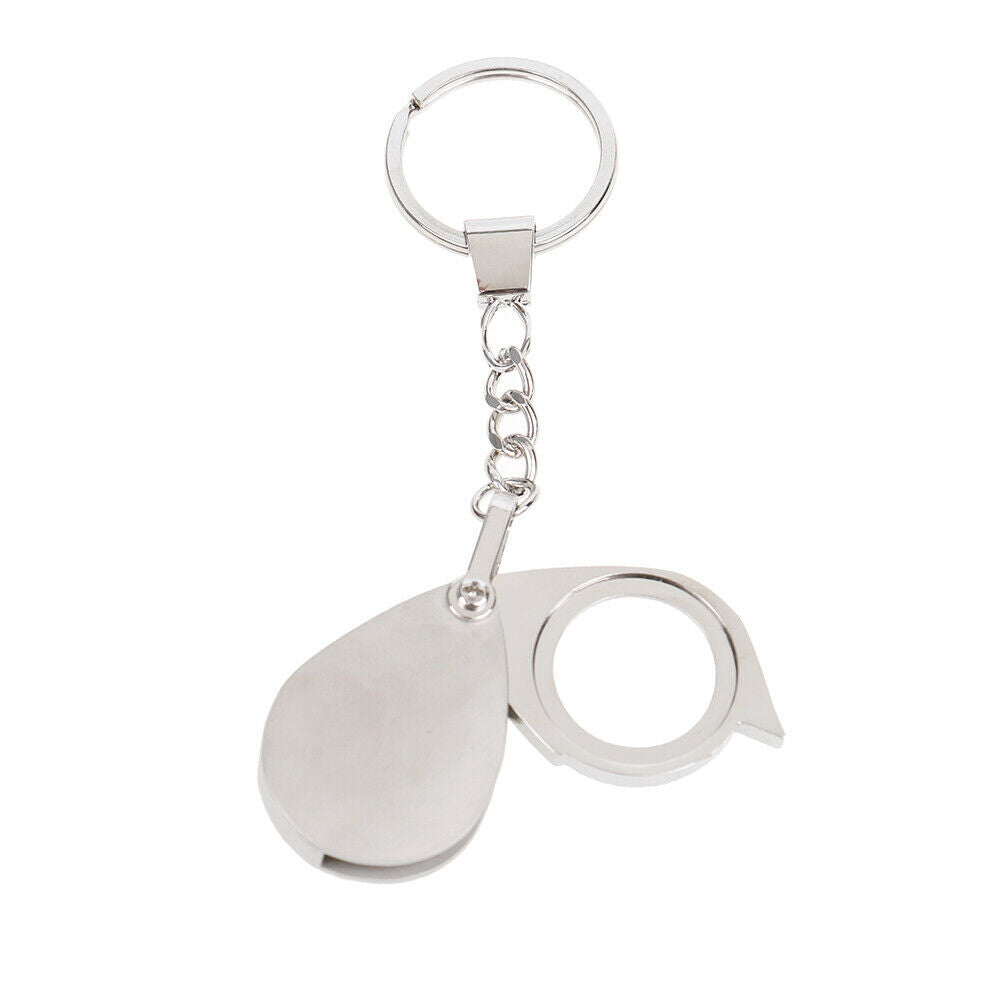 Loupe Folding Pocket 10X Magnifier Loupe Magnifying Glass Lens With Keychain TL