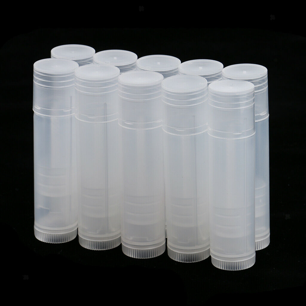 10 Pieces Empty Lip Balm Tubes Cosmetic Containers Lipstick Bottles White