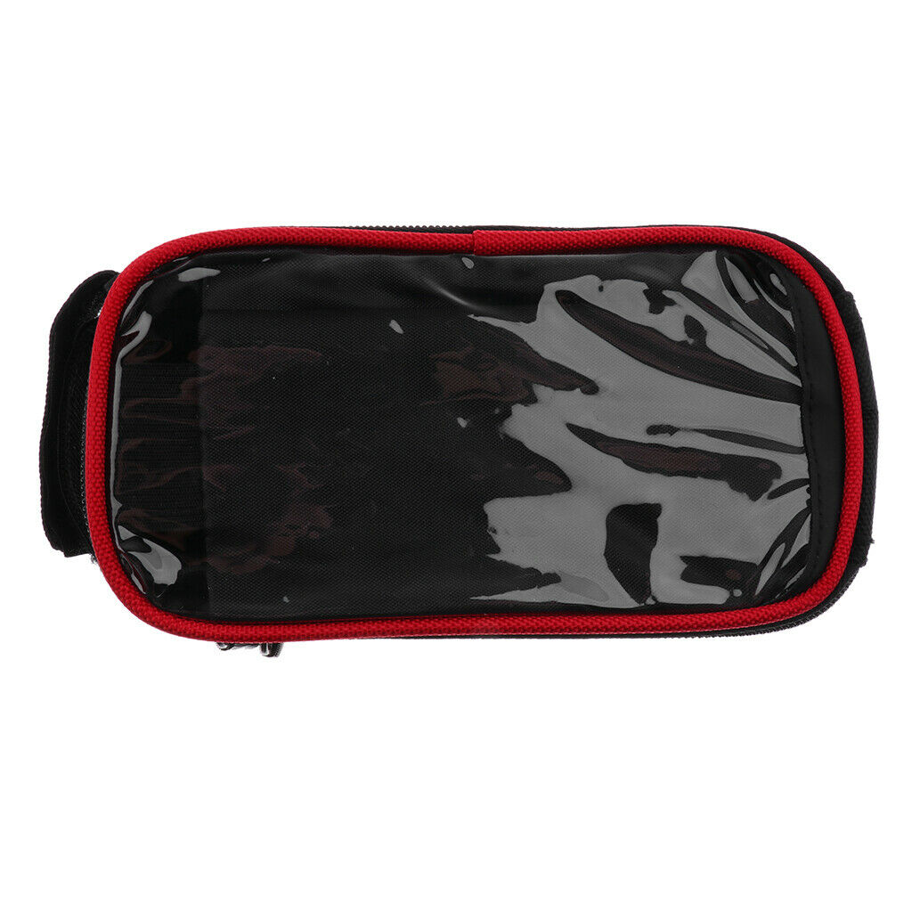 Waterproof Bike Bag 5.5inch Touch Screen Bicycle Frame Front Tube Bag Red